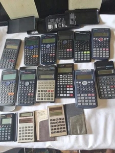 Calculators Assorted Lot Of 15 Mixed Styles, Tested And Not Tested Preowned ... - Picture 1 of 4
