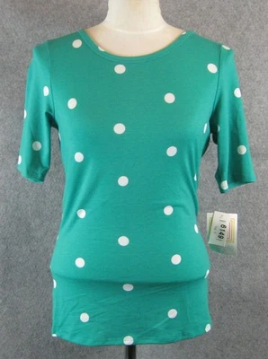 Camiseta LuLaRoe Gigi Talla Pequeña Estampado Lunares Verde Blanco Nueva con Etiquetas Foto 1 de 4