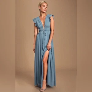 NWT Lulu’s I’m All Yours Chiffon Maxi Dress size XS - Picture 1 of 13