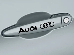 Calcomanía de manija de puerta AUDI A3 A4 A6 A8 S4 S5 Q3 Q5 Q7 emblema logotipo par de negros - Imagen 1 de 1
