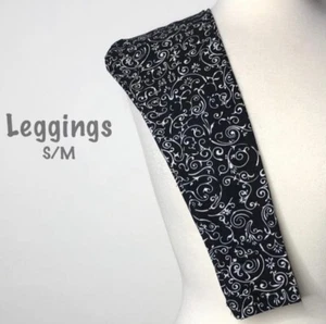 LulaRoe Kids S/M Swirls Scrolls Leggings - Black and White - NWOT - Picture 1 of 3