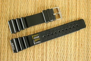 CITIZEN SILBER SCHLIESSE 20 MM N D LIMIT SCHWARZ KAUTSCHUK TAUCHER FLIEGER UHRENARMBAND ARMBAND - Bild 1 von 4