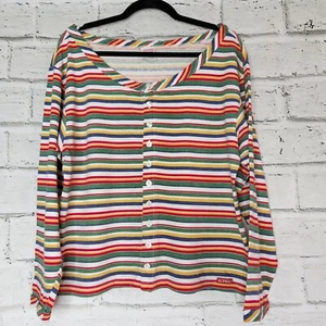 Bongo Vintage Striped Y2K Pullover Shirt Womens Large 90's Multicolor Stripes  - Picture 1 of 11