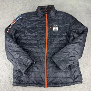 KTM RED BULL RACING TEAM PUFFER JACKET REVERSIBLE Mens Size 3xl Blue Zip Up - Picture 1 of 12