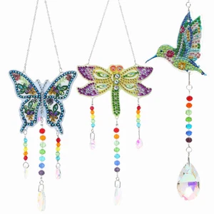 3pcs Diamond Artwork Suncatcher DIY Creative Diamond Wind Chime Kit sdWmB✨ - Picture 1 of 12
