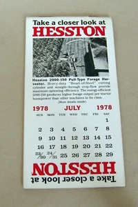 Vintage Hesston Corporation July 1978 Pocket Note Pad - UNUSED! - Picture 1 of 3