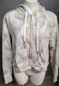 B The Label Jacket Womens Small Snow Camouflage Pockets Zip Front Hood Cropped - Picture 1 of 9