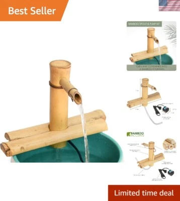 Handcrafted Bamboo Fountain with Adjustable Height - Sustainable Tranquility - Image 1 of 4