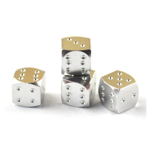 4x Silver Abs Dice Valve Stem cap 1.2cm×1.2cm for Cartruck Bike Motorcycle Atv - Picture 1 of 6