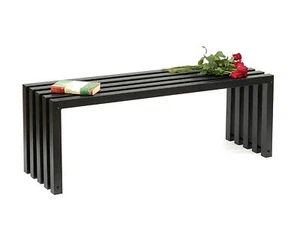 Gartenbank Metall Massiv Wetterfest Schwarz 120 cm Sitzbank Modern Ida 2 Sitzer - Bild 1 von 9