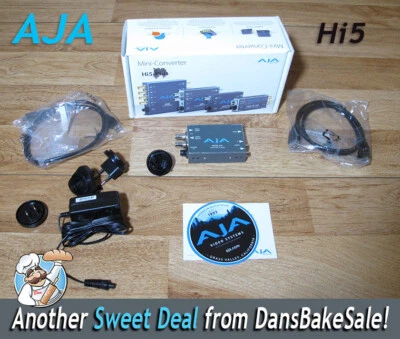 AJA Hi5 HD-SDI / SDI to HDMI Converter with Power Supply and cables in wrong box - Image 1 of 4