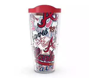 ATLANTA BRAVES, 24oz DOUBLE WALL, TUMBLER FROM TERVIS WITH LID INCLUDED - Picture 1 of 3