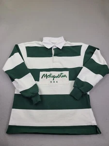Polo de Rugby Bárbaro Para Hombre Grande Tejido a Rayas Verdes Pesado Hecho en Canadá - Imagen 1 de 8