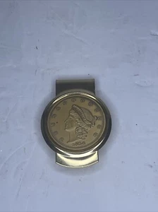 1854 replica liberty $20 eagle USA gold plated MONEY CLIP - Picture 1 of 3