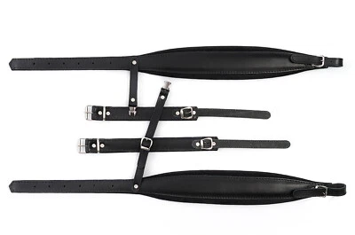 Accordion Shoulder Straps New Quality Genuine Leather 120,140 Bass Black Belts - Image 1 of 4