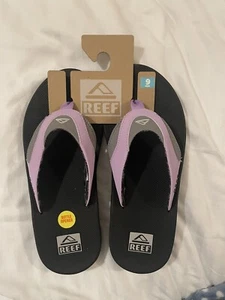 reef fanning grey/purple womens air bubble sandals size uk 7 eu 40 bottle opener - Picture 1 of 4