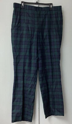 Брюки Arthur Wine размер 36 X 31 клетчатые шерстяные черные темно-синие прямые рождественские  - Изображение 1 из 4