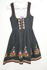 Sehr kurz Tiroler Dirndl 80er Vintage neuwertig in schwarz mit Stickerei Gr.30 - Bild 1 von 6