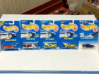Lote De Colección de 5 Coches Hot Wheels 1991 Tarjeta Azul Locos Clásicos Fantasía Sin usar, en caja Foto 1 de 4