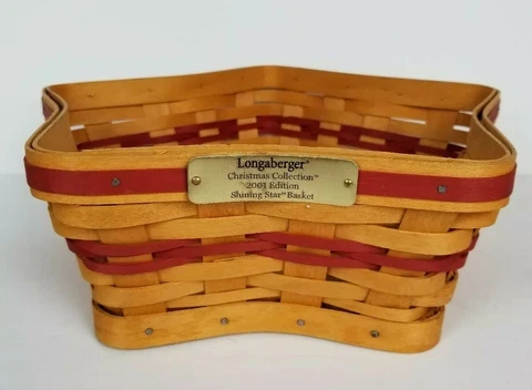 Longaberger Christmas Collection 2001 Edition Shining Star Basket Red Vintage Cover