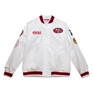 San Francisco 49ers White MITCHELL&NESS City Collection Lightweight Satin Jacket