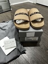 Beige Balenciaga Sandal Slide US11 E44 Brand New With Receipt 