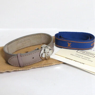 Auténtico Brazalete Brazalete LOUIS VUITTON Cuero Lilas Buena Suerte M64445 SN1021 Fr Foto 1 de 4