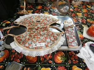 Quilt Pattern Dish Soap Bottle Apron Cover Hot Pad Velcro Grip Lovely House - Picture 1 of 12