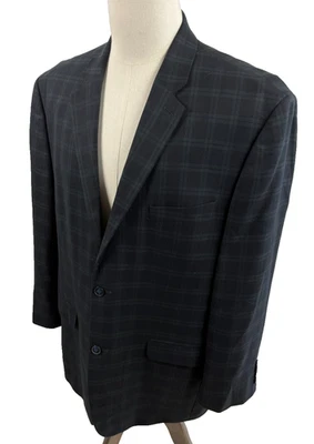 Jack Nicklaus Tartan Plaid Green/Navy Mens Two Button Blazer 50R - Image 1 of 4