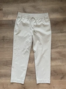 Banana Republic Tapered Fit Drawstring Pants Beige Khaki Casual Dress NWT M - Picture 1 of 5
