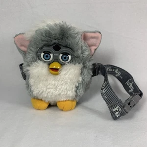 Vtg FURBY Grey Church Mouse Waist Bag Belt Fanny Pack 1999 RARE Logo EUC - Picture 1 of 7