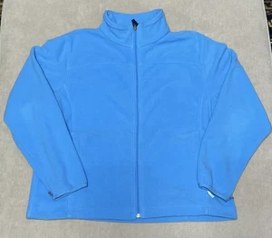 LL Bean Full Zip Long Sleeve Thick Warm Fleece Jacket Women's Blue XL - Picture 1 of 14
