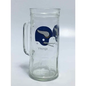 NFL Minnesota Vikings Football Mug Beer Stein Fisher Peanut Glass Tall Vtg - Picture 1 of 7