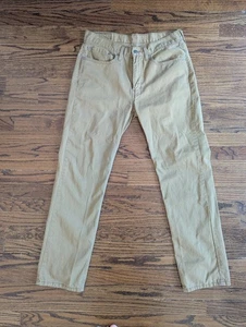 Men's Levis 514 Straight Khaki Pants SZ 34x32 Tan Brown Cotton Modern Red Tab - Picture 1 of 10