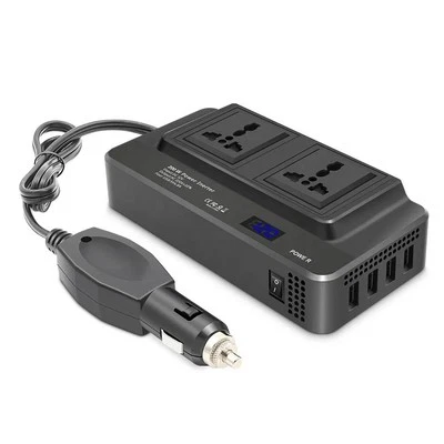 Compact 200W Car Inverter with Dual AC Outputs and USB Ports Available - Image 1 of 4