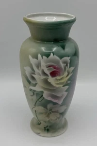 Vintage Possibly Antique Ct Altwasser 8” Vase White Rose Pattern - Picture 1 of 6