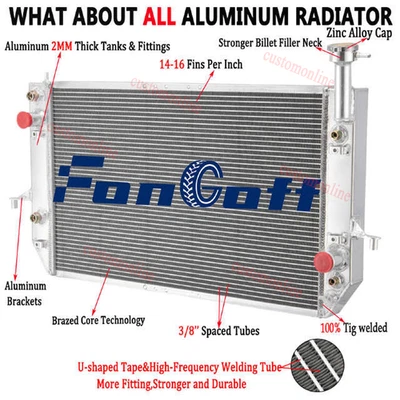 Aluminum 3 Row Radiator For 1996-2005 99 2000 Chevy Astro GMC Safari 4.3L V6 GAS - Imagem 1 de 4