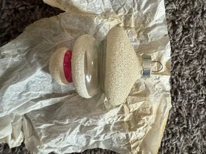 Vintage Shiny Brite WWII Era Unsilvered Mica PInk UFO Tornado Christmas Ornament - Picture 1 of 7