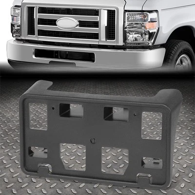Soporte de matrícula para parachoques delantero negro Ford E150 E250 E350 E450 SD 08-21 Foto 1 de 3