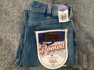 NWT Wrangler Rooted Collection Straight Men's Size 26x30 Blue Jeans USA MADE VTG - Picture 1 of 7