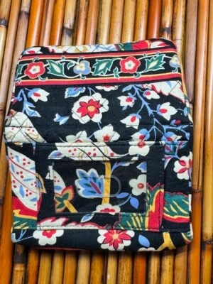 VERA BRADLEY Wallet Wristlet Black Floral Bag VERSAILLES- ID WINDOW - Image 1 of 4