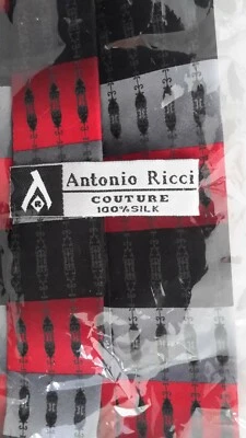 Corbata de cuello Antonio Ricci Couture SEDA 100 % seda diseño geométrico para hombre nueva en paquete Foto 1 de 4
