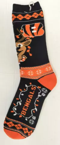 NFL Cincinnati Bengals Ugly Sweater Socks, New (REINDEER) Cover