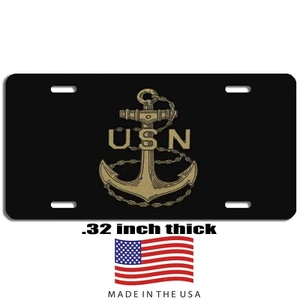 U.S Navy vehicle art aluminum license plate car truck SUV tag black - Picture 1 of 1