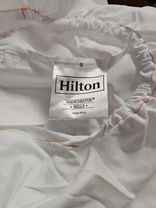 Lot of 2 Hilton KING Size 78x80x12 Fitted White Sheets- Manchester Mills