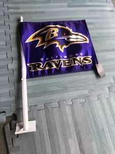 Car Window Flags - NFL Team Logo 2-side - Baltimore Ravens - Picture 1 of 2