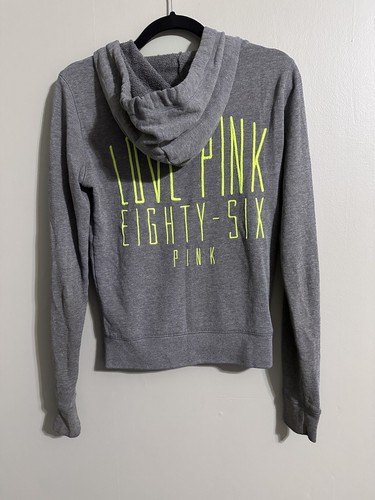 UNDERCOVER Victoria’s Secret rosa felpa con cappuccio zip intera manica lunga giacca grigio XS VINTAGE