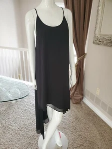  BCBG MaxAzria Double Layer Black Asymmetrical Tank Dress Sleeveless NWOT Small - Picture 1 of 7