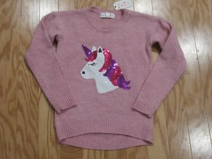 Pink Republic Girls Unicorn Sweater Sequins Pink 7/8 - Picture 1 of 2