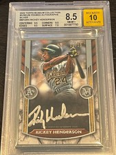 2022 Topps Museum Collection- RICKEY HENDERSON #09/15 (BGS 8.5/ Auto 10) Silver